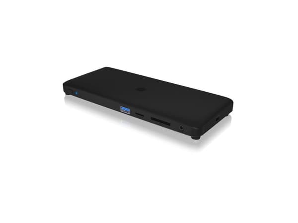 ICY BOX IB-DK2416-C, Ledningsført, 65 W, 10,100,1000 Mbit/s, Sort, MicroSD (TransFlash), SD, 3840 x 2160 pikseliä