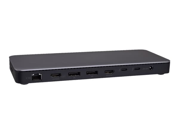 V7 DOCKTB4PT - Dockningsstation - för surfplatta, bärbar dator, bordsdator - Thunderbolt 4 - 2 x HDMI, 2 x DP - 1GbE, 2.5GbE - 150 Watt - Storbritann