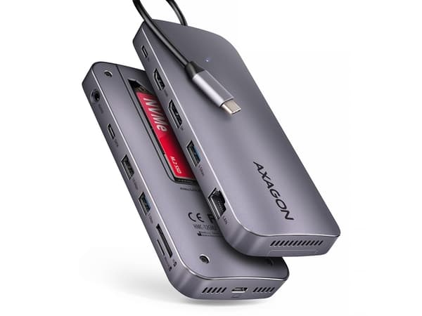 Axagon HMC-12GM2, Kabel, USB 3.2 Gen 2 (3.1 Gen 2) Type-C, 100 W, 3,5 mm, 1.4/2.3, 10,100,1000 Mbit/s