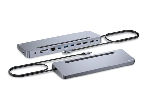 i-Tec 11-in-1 - Dockningsstation - för laptop, surfplatta - USB-C / USB4 / Thunderbolt 3 / Thunderbolt 4 - 11-slot - 2 x DP, HDMI - 1GbE - 100 Watt