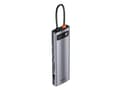Miniatyrbilde 1 av 3: Baseus Metal Gleam Series 11-in-1, Koblet med ledninger (ikke trådløs), USB 3.2 Gen 1 (3.1 Gen 1) Type-C, 100 W, 3,5 mm, 10,100,1000 Mbit/s, 10BASE-T