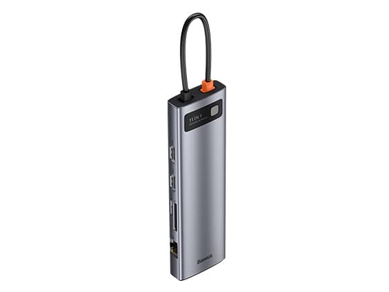 Baseus Metal Gleam Series 11-in-1, Koblet med ledninger (ikke trådløs), USB 3.2 Gen 1 (3.1 Gen 1) Type-C, 100 W, 3,5 mm, 10,100,1000 Mbit/s, 10BASE-T