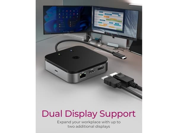 ICY BOX 7-in-1 - Dockningsstation - USB-C 3.2 Gen 2 / Thunderbolt 3 / Thunderbolt 4 - HDMI, DP - 1GbE