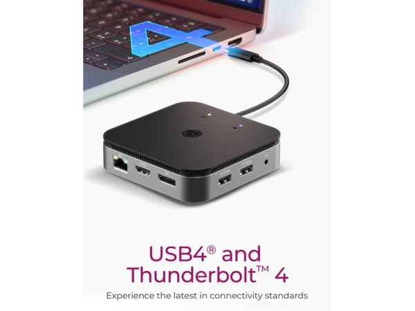 ICY BOX 7-in-1 - Dockningsstation - USB-C 3.2 Gen 2 / Thunderbolt 3 / Thunderbolt 4 - HDMI, DP - 1GbE