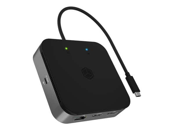 ICY BOX 7-in-1 - Dockningsstation - USB-C 3.2 Gen 2 / Thunderbolt 3 / Thunderbolt 4 - HDMI, DP - 1GbE