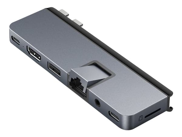 HyperDrive DUO Pro - Dockningsstation - USB-C x 2 - HDMI, Thunderbolt, USB4 - 1GbE