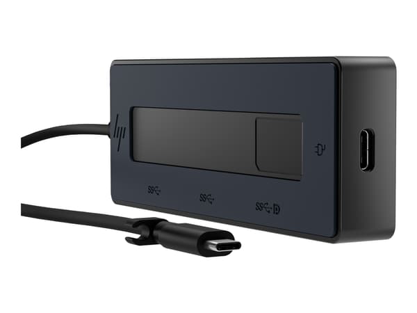 HP 4K USB-C Multiport Hub, USB Type-C, USB 3.2 Gen 2 (3.1 Gen 2) Type-C, 10000 Mbit/s, Musta, 4K Ultra HD, 116 mm