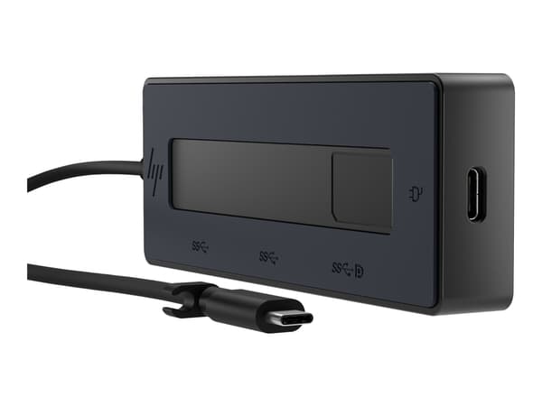 HP 4K USB-C Multiport Hub, USB Type-C, USB 3.2 Gen 2 (3.1 Gen 2) Type-C, 10000 Mbit/s, Musta, 4K Ultra HD, 116 mm
