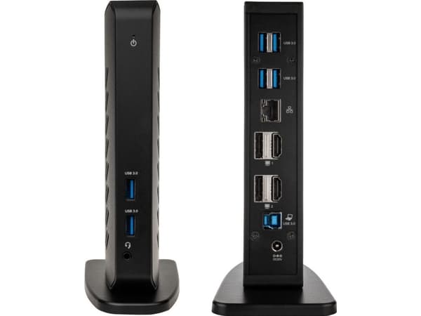 ICY BOX IB-DK2252AC, langallinen, USB 3.2 Gen 1 (3.1 Gen 1) Type-C, 10 100 1000 Mbit/s, musta, 5 Gbit/s, 4K Ultra HD