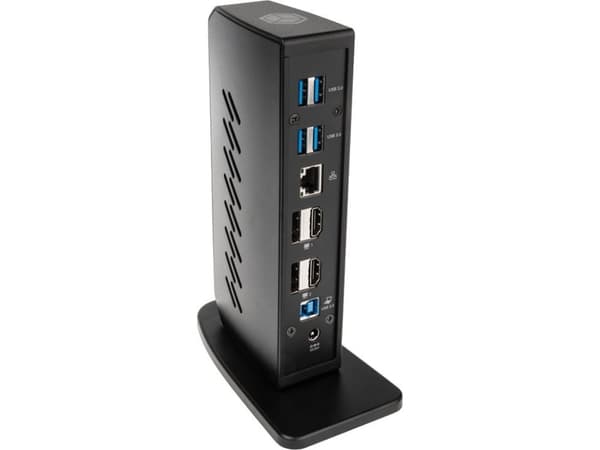 ICY BOX IB-DK2252AC, langallinen, USB 3.2 Gen 1 (3.1 Gen 1) Type-C, 10 100 1000 Mbit/s, musta, 5 Gbit/s, 4K Ultra HD