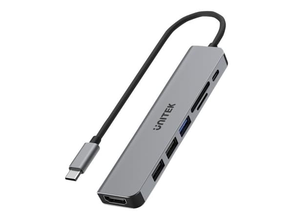 Unitek uHUB S7+ - Dockningsstation - USB-C - HDMI