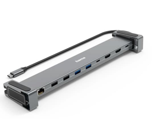 Hama Connect2Office Basic, Langallinen, USB 3.2 Gen 1 (3.1 Gen 1) Type-C, 100 W, 10,100,1000 Mbit/s, Antrasiitti, Harmaa, 5 Gbit/s