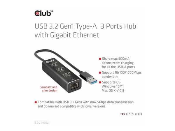 Club 3D - Nätverksadapter - 100Base-TX
