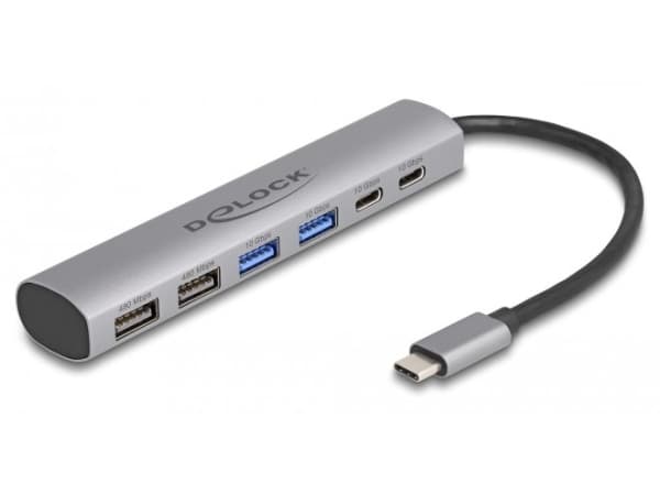 DeLOCK 64232, Kabel, USB 3.2 Gen 1 (3.1 Gen 1) Type-A + Type-C, Grå, Gjuten aluminium, 25 mm, 125 mm