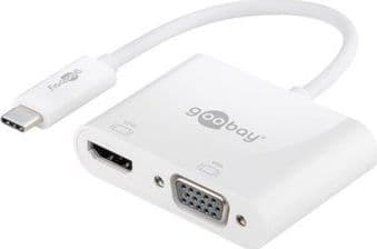 Goobay 52430, Ledning & Trådløs, USB 3.2 Gen 1 (3.1 Gen 1) Type-A + Type-C, Hvit, CE, WEEE, 0 - 45 °C, 15 mm