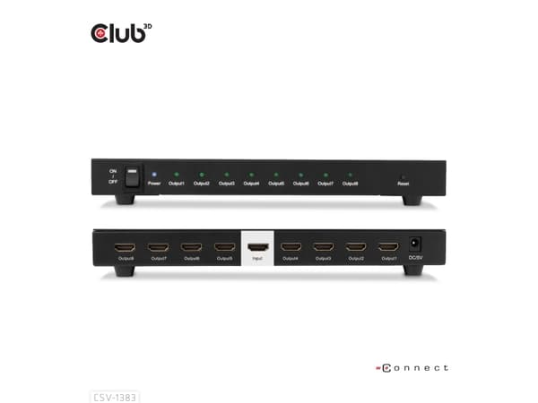 Club 3D CSV-1383 - Video/lyd-splitter - 8 x HDMI - stasjonær