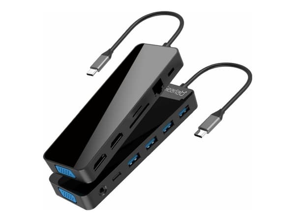 eSTUFF - Dokkingstasjon - USB-C - 2 x HDMI, VGA - 1GbE