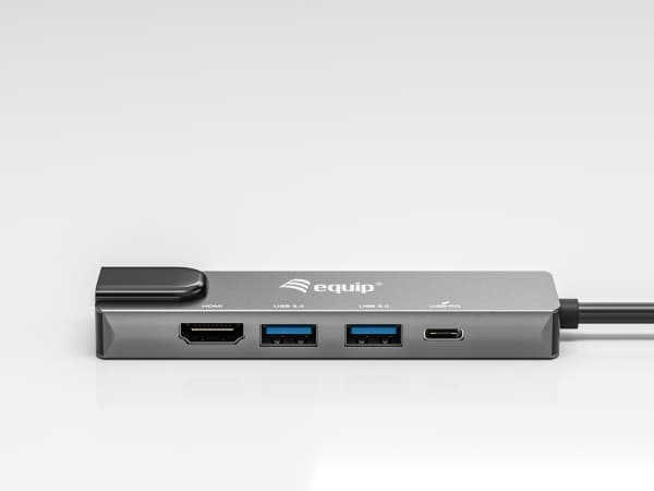 Varusteet 133489, langallinen, USB 3.2 Gen 1 (3.1 Gen 1) Type-C, 100 W, 10 100 1000 Mbit/s, harmaa, 5 Gbit/s.