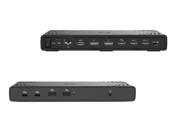 i-tec C31TRIPLE4KDOCKPD, langallinen, USB 3.2 Gen 1 (3.1 Gen 1) Type-C, 100 W, 3,5 mm, 10 100 1000 Mbit/s, musta