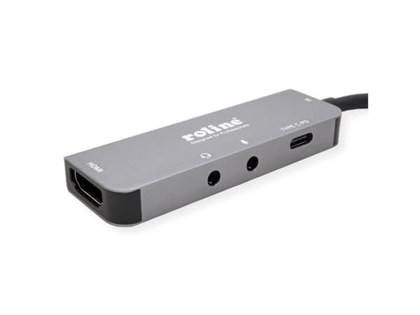 ROLINE 12021125, Koblet med ledninger (ikke trådløs), USB 3.2 Gen 1 (3.1 Gen 1) Type-C, 100 W, Grå, 3840 x 2160 piksler, 60 Hz