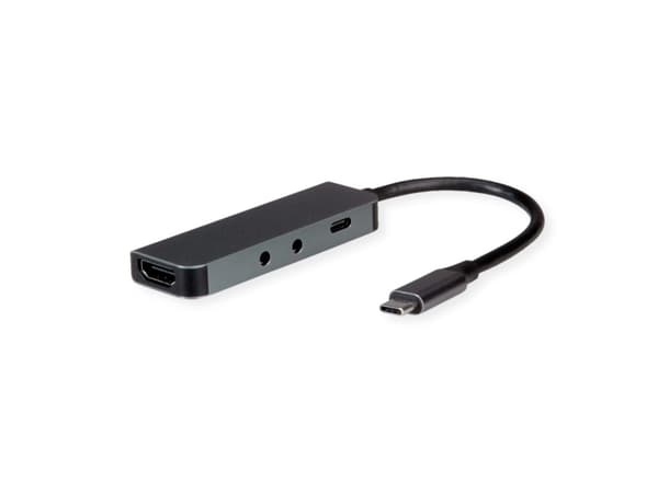 ROLINE 12021125, Koblet med ledninger (ikke trådløs), USB 3.2 Gen 1 (3.1 Gen 1) Type-C, 100 W, Grå, 3840 x 2160 piksler, 60 Hz