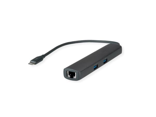 ROLINE 12021124, Kabel, USB 3.2 Gen 1 (3.1 Gen 1) Type-C, 60 W, 10,100,1000,2500 Mbit/s, Grå, 7680 x 4320 pixlar