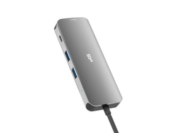 Silicon Power SR30, telakointi, USB 3.2 Gen 1 (3.1 Gen 1) Type-C, 100 W, 10 100 1000 Mbit/s, harmaa, metallinen, MicroSD (TransFlash), SD