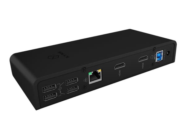 ICY BOX IB-DK2251AC - Dockningsstation - USB-C / USB 3.0 - 2 x HDMI - 1GbE