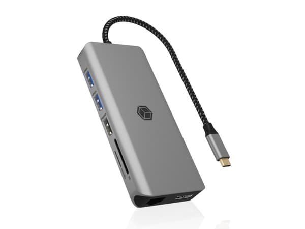 ICY BOX IB-DK4061-CPD - Dokkingstasjon - USB-C 3.2 Gen 1 - 2 x HDMI - 1GbE