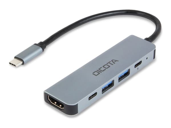 DICOTA D32060, USB Type-C, HDMI, USB 4 Type-A, USB Type-C, 30 Hz, 3840 x 2160, hopea, 100 W