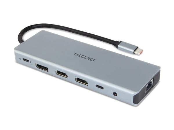 DICOTA - Telakointiasema - USB-C - HDMI, DP - 1GbE