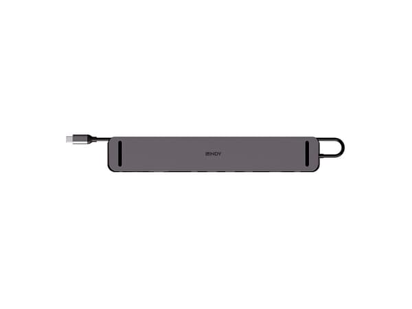 Lindy DST-Mini XT 810, USB-C Laptop Mini Docking Station with Single Display (8K) or Dual Display (4K60) and 100W Pass-Through Charging, Docking, USB