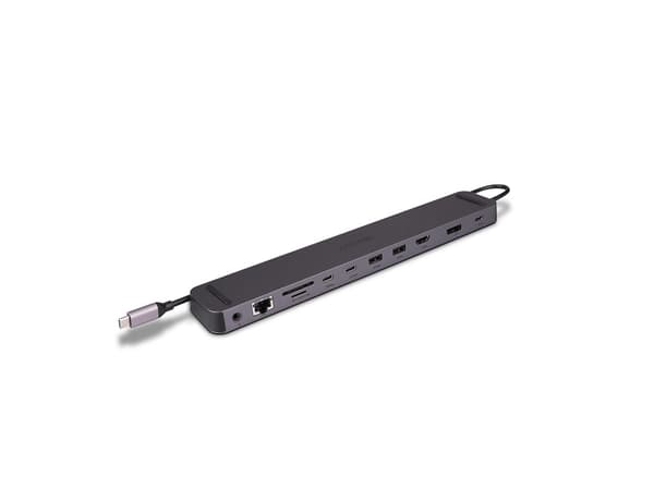 Lindy DST-Mini XT 810, USB-C Laptop Mini Docking Station with Single Display (8K) or Dual Display (4K60) and 100W Pass-Through Charging, Docking, USB