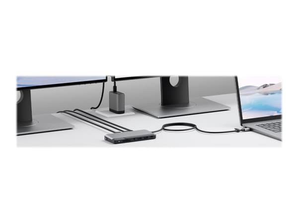 ALOGIC DUPRMX2-WW, langallinen, USB 3.2 Gen 1 (3.1 Gen 1) Type-C, 65 W, 3,5 mm, 1000 Mbit/s, harmaa, musta