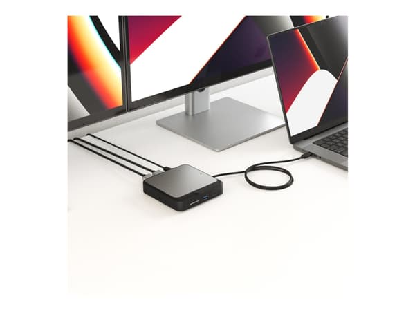 ALOGIC DUCH2, Langallinen, USB 3.2 Gen 2 (3.1 Gen 2) Type-C, 100 W, 10,100,1000 Mbit/s, Musta, Harmaa, SD
