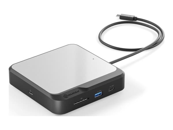 ALOGIC DUCH2, Langallinen, USB 3.2 Gen 2 (3.1 Gen 2) Type-C, 100 W, 10,100,1000 Mbit/s, Musta, Harmaa, SD