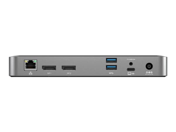 ALOGIC DUPRDX2-100, langallinen, USB 3.2 Gen 1 (3.1 Gen 1) Type-C, 100 W, 3,5 mm, 1000 Mbit/s, musta, harmaa