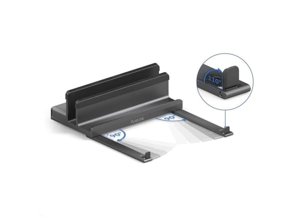 PureLink VL-DS100, langallinen, USB 3.2 Gen 1 (3.1 Gen 1) Type-C, 100 W, 2.0/2.1, 10 100 1000 Mbit/s, musta, harmaa