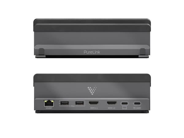 PureLink VL-DS100, langallinen, USB 3.2 Gen 1 (3.1 Gen 1) Type-C, 100 W, 2.0/2.1, 10 100 1000 Mbit/s, musta, harmaa