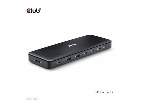 Club 3D 12-in-1 - Dockningsstation - för bordsdator, laptop - USB-C / USB4 / Thunderbolt 3 / Thunderbolt 4 - 2 x HDMI, DP, Thunderbolt 4 - 2.5GbE - 1