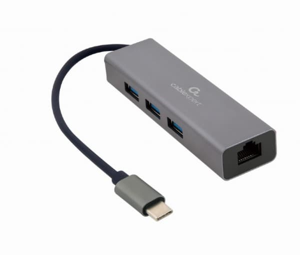 Cablexpert A-CMU3-LAN-01 - Keskitin - 3 x USB 3.1 Gen 1 + 1 x 10/100/1000 - pöytätietokoneet