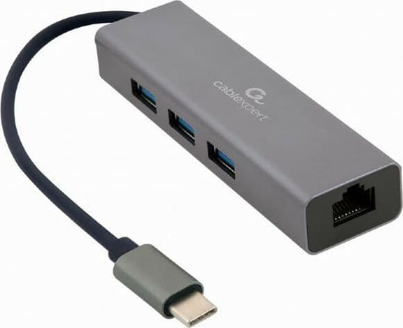 Cablexpert A-CMU3-LAN-01 - Keskitin - 3 x USB 3.1 Gen 1 + 1 x 10/100/1000 - pöytätietokoneet