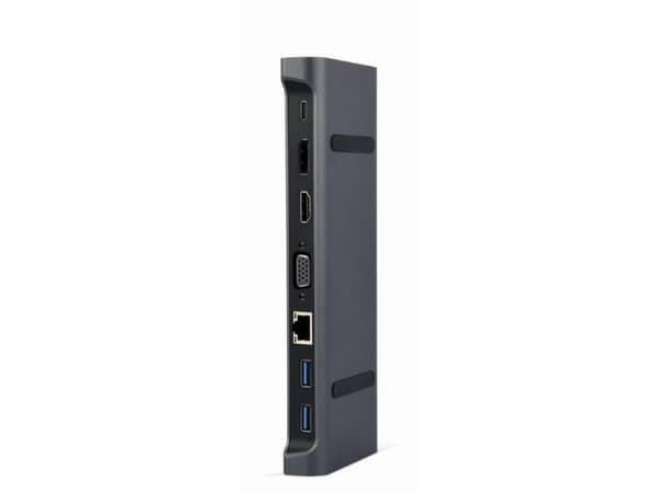 Gembird A-CM-COMBO9-02, Kabel, USB 3.2 Gen 1 (3.1 Gen 1) Type-C, 87 W, 10,100,1000 Mbit/s, Grå, 5 Gbit/s