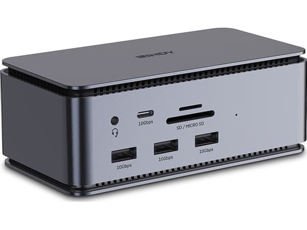 Lindy DST-Pro USB4, Telakointi, USB4, 100 W, 3,5 mm, 1000 Mbit/s, Antrasiitti