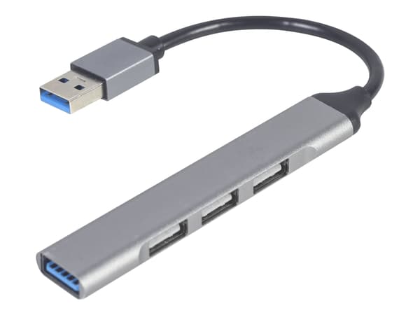 Gembird - Hubb - 4-portar, silver - 1 x USB 3.1 Gen 1 + 3 x USB 2.0 - skrivbordsmodell