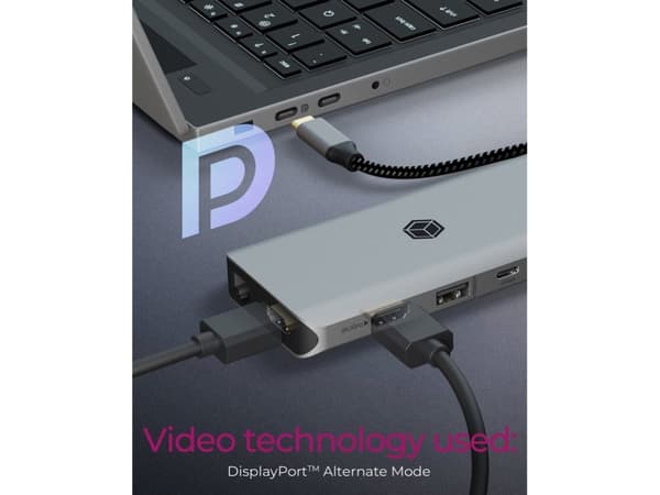 IB-DK4061-CPD(antrasiitti, USB-A, USB-C, HDMI, kortinlukija, Gigabit LAN)