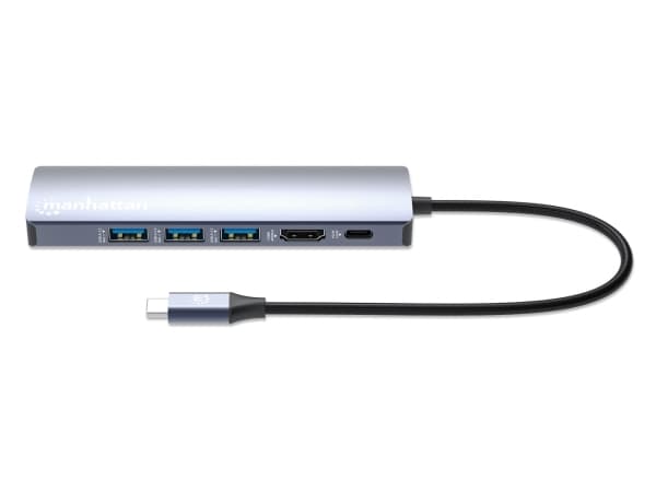 Manhattan 153959, Kabel, USB 3.2 Gen 1 (3.1 Gen 1) Type-C, 100 W, 10,100,1000 Mbit/s, Silver, 5 Gbit/s