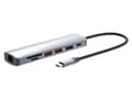 Pikkukuva 1 / 5: Manhattan 153966, langallinen, USB 3.2 Gen 2 (3.1 Gen 2) Type-C, 100 W, 10 100 1000 Mbit/s, hopea, MicroSD (TransFlash), MicroSDHC, MicroSDXC, SD, SD