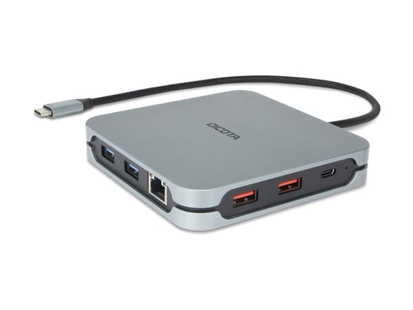 DICOTA 10-in-1 - Telakointiasema - tabletille, kannettavalle tietokoneelle - USB-C - 2 x HDMI