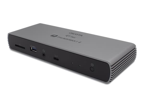DICOTA D32006, Langallinen, Thunderbolt 4, 96 W, 10,100,1000,2500 Mbit/s, Antrasiitti, SD